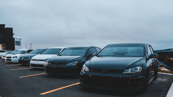 cars parked at garage